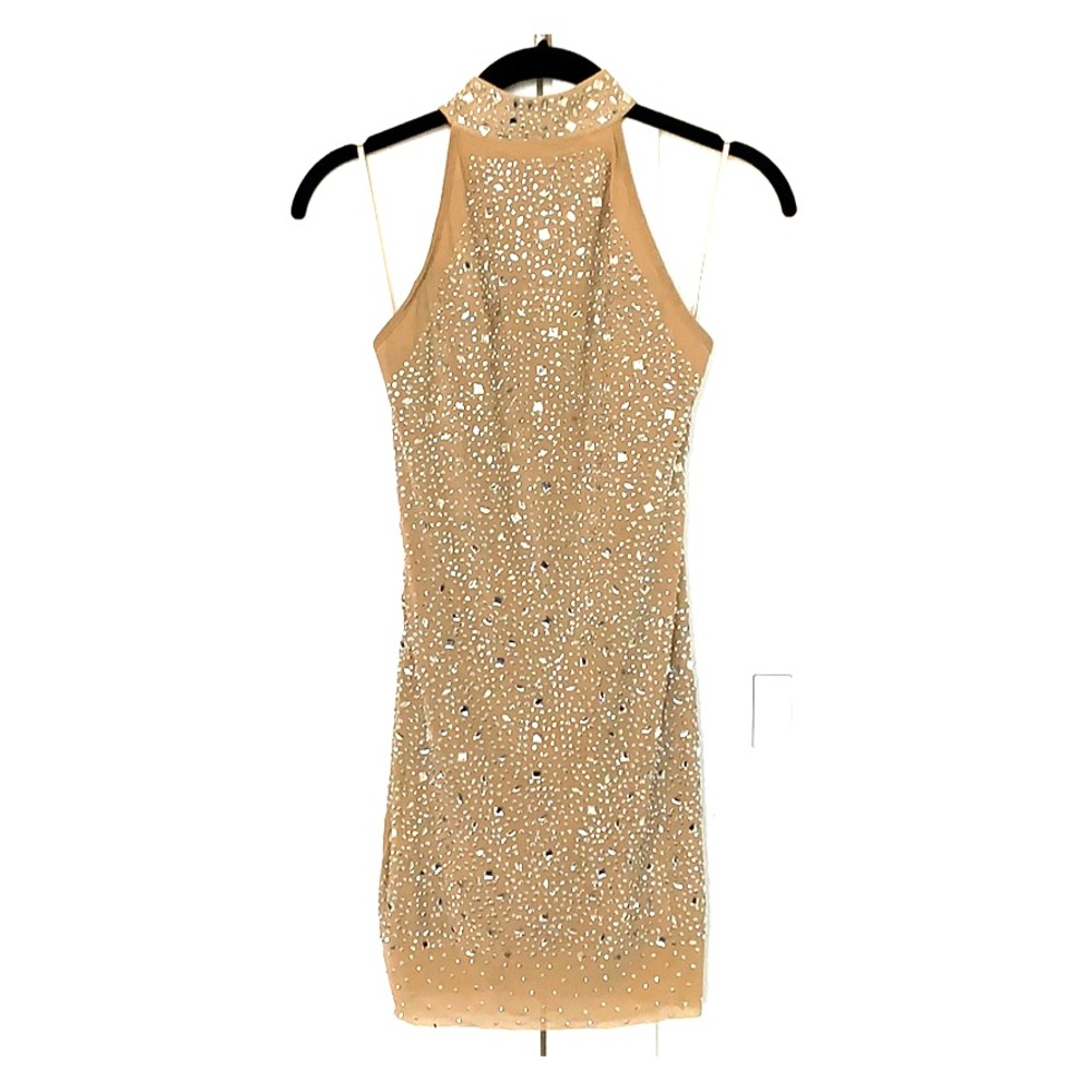 Backless fully embroidered dress